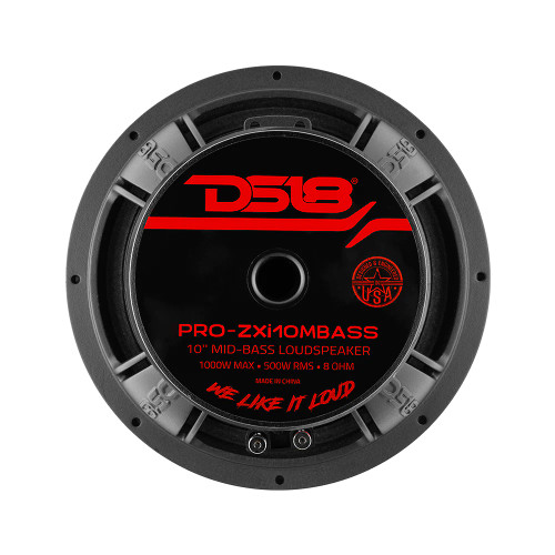 DS18 PRO-ZXI10MBASS 10" Mid-Bass Loudspeaker With Neodymium/Ferrite Magnets 500W RMS - 8 Ohm