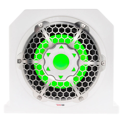 DS18 NXL-10SUBLD/W 10" Marine & Motorsports Subwoofer Box Loaded with Integrated RGB Lights 350W RMS - 4 Ohm (White)