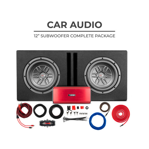 DS18 LSE-212A Dual 12" Bass Package with Amplifier and 4g Amp Kit