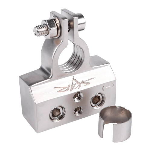 Skar Audio SK-BATTERMS1 2 x 0/4 Gauge and 2 x 8/10 Gauge (+/-) Top Post Heavy Duty Positive and Negative Battery Terminals