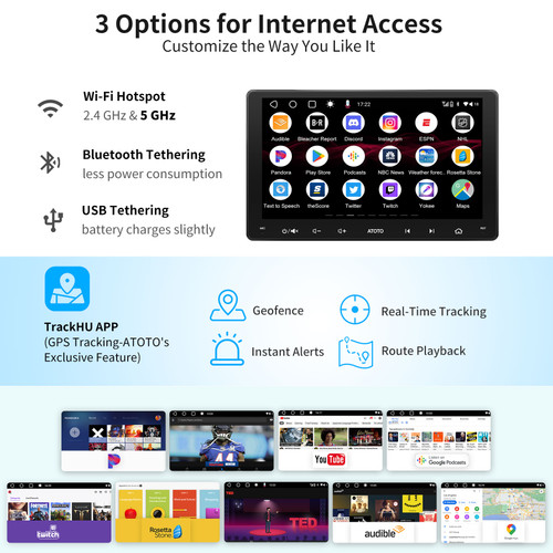 Atoto A6 PF 9" Double-DIN Car Stereo with Wireless CarPlay & Android Auto