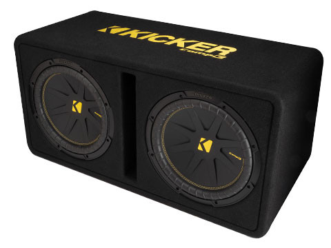 Kicker 50DCWC122 Dual 12" 600W RMS CompC Series Loaded Subwoofer Enclosure - 2 Ohm