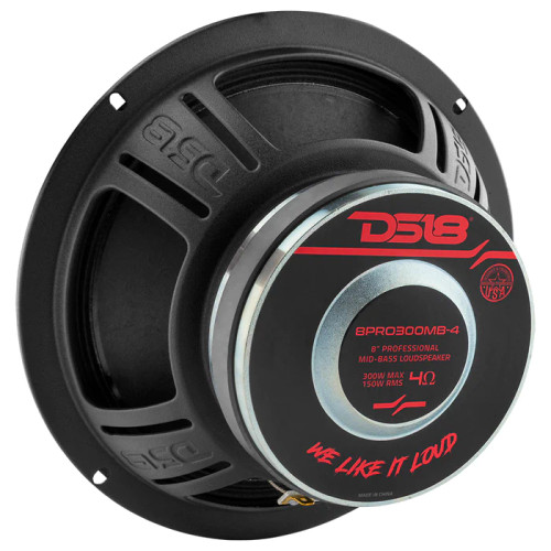 DS18 8PRO300MB-4 8" 150W RMS Midbass Speaker - 4 Ohm 