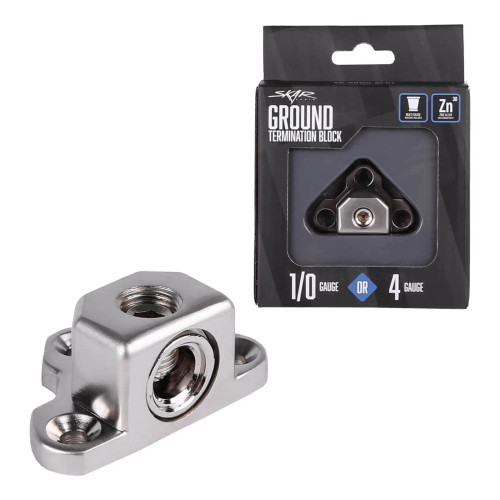 Skar Audio SK-GRND-BLK1  Single 1/0 or 4 Gauge Ground Termination Block