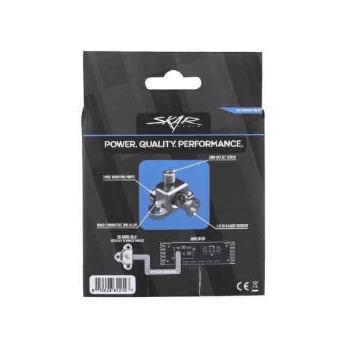 Skar Audio SK-GRND-BLK1  Single 1/0 or 4 Gauge Ground Termination Block
