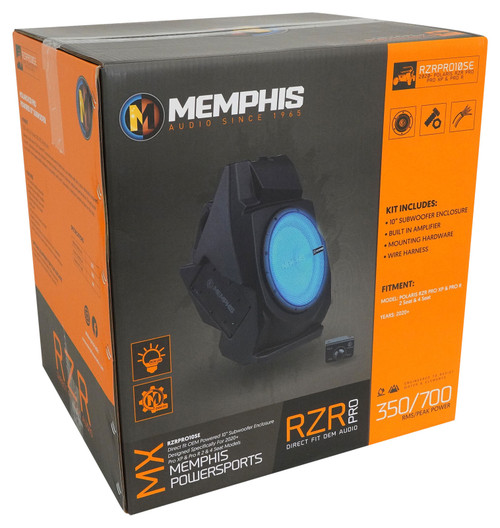Memphis Audio RZRPRO10SE Direct Fit OEM 10" 350W RMS Subwoofer for 2019+ Polaris RZR Pro