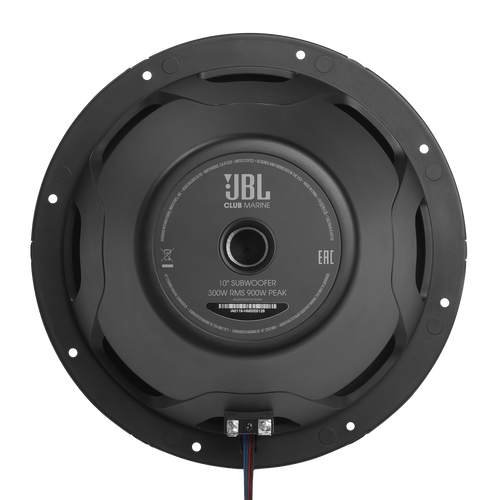 JBL Club Marine 10" 300W RMS Marine Subwoofer with Built-in RGB LED Lighting - 4 Ohm 