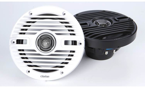 Clarion CMS-651-CWB 6.5" 30W RMS Marine Coaxial Speakers with Classic Grills