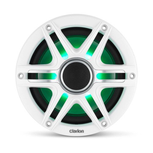 Clarion CMSP-651RGB-SWG 6.5" 50W RMS Premium Marine Coaxial Speakers with Sport Grilles & RGB Lighting