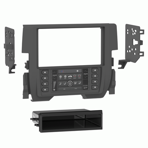 Metra 99-7821B Double-DIN/Single DIN Dash Kit for Honda Civic (Excluding LX models) 2016-2021