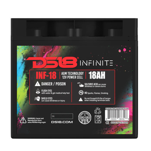 DS18 INF-18AH Infinite 750 Watts 18 AH AGM Power Cell Battery