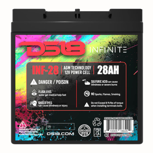 DS18 INF-28AH Infinite 28 AH AGM Power Cell Battery