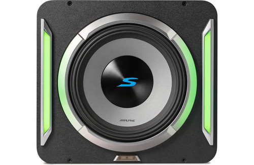 Alpine S2-SB12 PrismaLink S2-Series Sealed Subwoofer Enclosure with 12" 600W RMS Subwoofer and RGB Lighting