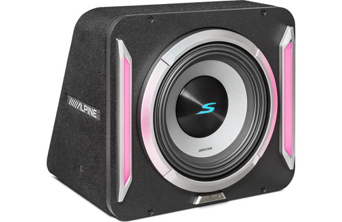 Alpine S2-SB10 PrismaLink S2-Series Sealed Subwoofer Enclosure with 10" 600W RMS Subwoofer and RGB Lighting