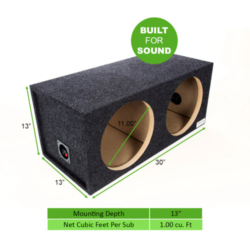 Atrend E12D Pro-Series 12” Dual Sealed Subwoofer Enclosure