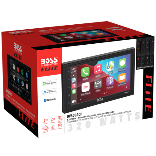 Boss Audio BV800ACP 6.75" Digital Multimedia Receiver with Apple Carplay / Android Auto