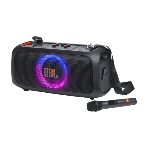 JBL PartyBox On-the-Go Essential Portable Party Speaker with Built-in Lights and Wireless Mic