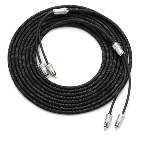 JL Audio XE-BLKAIC2-18 2-Channel Premium Twisted RCA Cables - 18ft 