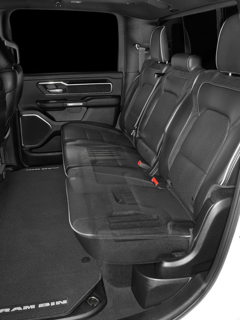 JL Audio Stealthbox Dual 10" 800W RMS TW3 Subwoofers for 2019-Up RAM 1500 Crew Cab Models with Reclining Rear Seat or Fixed Rear Seat with Underseat Storage Tray - 2 Ohm