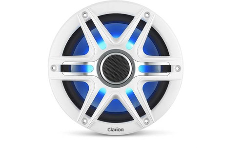 Clarion CMSP-771RGB-SWG 7.7" 60W RMS Premium Marine Coaxial Speakers with Grilles & RGB Lighting