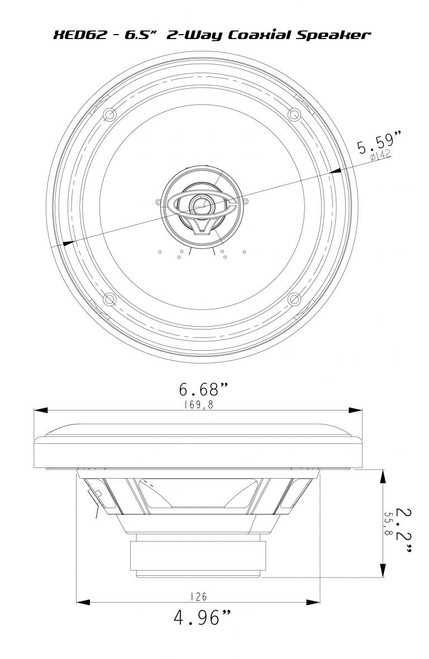 Cerwin Vega XED62 XED Series 6.5" 35W RMS 2-Way Coaxial Speakers