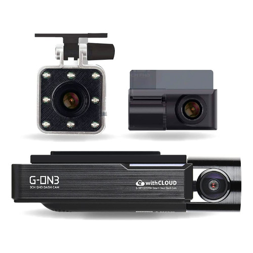 GNET GON3 3-Channel Dash Cam QHD Front / 1080P Interior and Rear Camera
