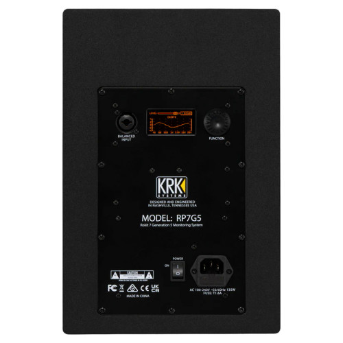 KRK Rokit RP7-G5 Active 7” Two-Way Studio Reference Monitor - Black