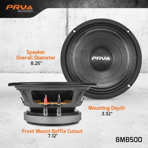 PRV Audio 8MB500 8″ Midbass Loudspeaker - 8 Ohm