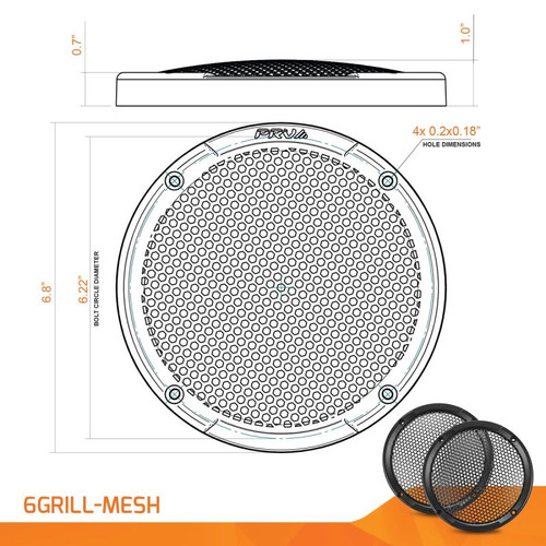 PRV Audio 6GRILL-MESH 6.5" Loudspeaker Mesh Grill (Pair)