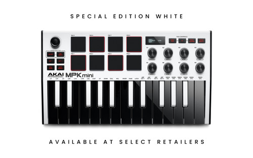 Akai Professional MPK Mini MK3Compact 25-Note Keyboard and Pad Controller - White