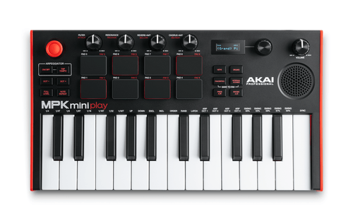 Akai Professional MPK Mini Play Mk3 Compact 25-Note Keyboard and Pad Controller with Built-in Speakers