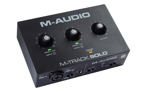 M-Audio M-Track Solo 2-Channel USB Audio Interface with 1 Crystal Preamp, Phantom Power and Instrument Input