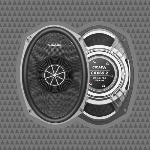 Cicada Audio CXX69.2 6x9" 200W RMS Pro Coaxial 2-Way Water-Resistant Motorcycle Speakers - 2 Ohm