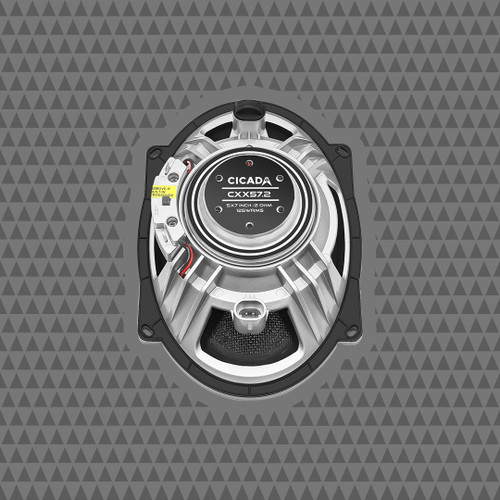 Cicada Audio CXX57.2 5x7" 125W RMS Pro Coaxial Water-Resistant 2-Way Motorcycle Speakers - 2 Ohm