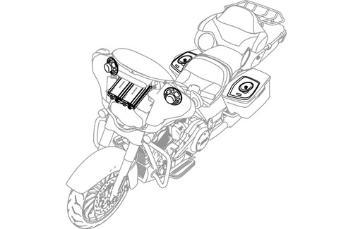 Kenwood Excelon P-HD3FR Audio Kit for Select 2014+ Harley-Davidson Motorcycles with Two 2-Channel Amplifiers, 6.5" Fairing Speakers, and 6"x9" Rear Speakers