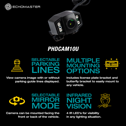 Echomaster PHDCAM10U Universal AHD / CVBS Camera with Nigth Vision 