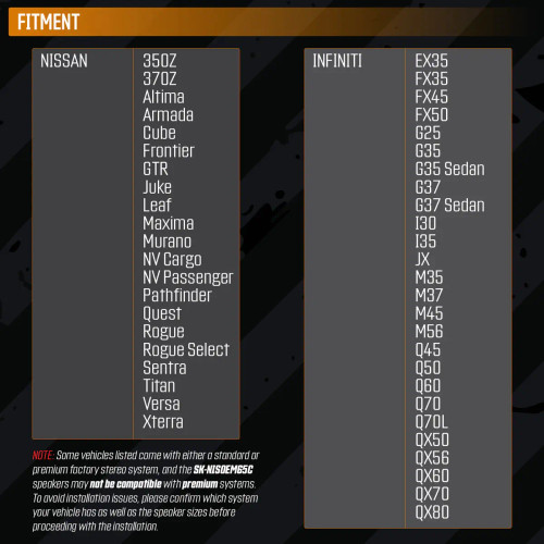 Skar Audio SK-NISOEM65C 6.5" 120W RMS Coaxial Speakers for Nissan/Infiniti Vehicles