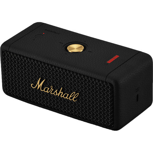 Open Box - Marshall Emberton II 20W RMS Portable Waterproof Wireless Speaker - Black & Brass