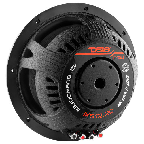 DS18 IXS12.2D 12" 800W RMS Shallow Mount Car Subwoofer - Dual 2 Ohm