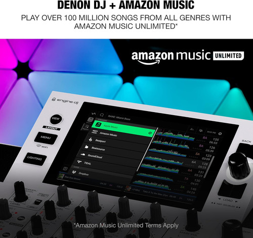 Denon DJ Professional SCLIVE4WHITEXUS 4-Deck Standalone DJ System with WiFi - White