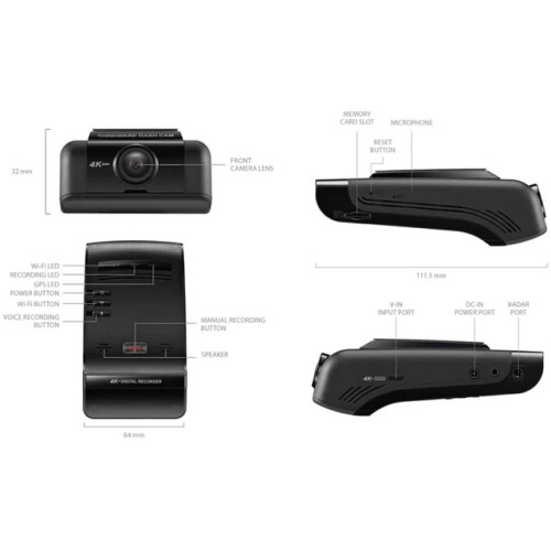 Thinkware U1000PLDHF U1000 PLUS 2-Channel Dash Camera Bundle