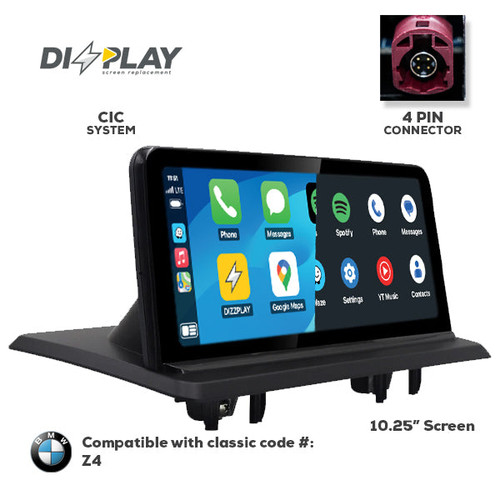 ZZ2 DZZ-CIC-Z4-E89-10-LHD 10.25" DIZZPLAY for Select 2009-2016 BMW Z4 (E89) with CIC System
