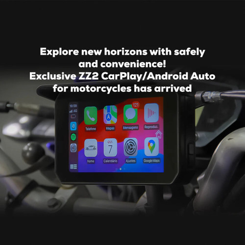 ZZ2 B2P-DVR Bike2Play 5" Touchscreen Unit with Wireless CarPlay & Android Auto for Motorcycles and Motorsports Vehicles with Digital Video Recorder
