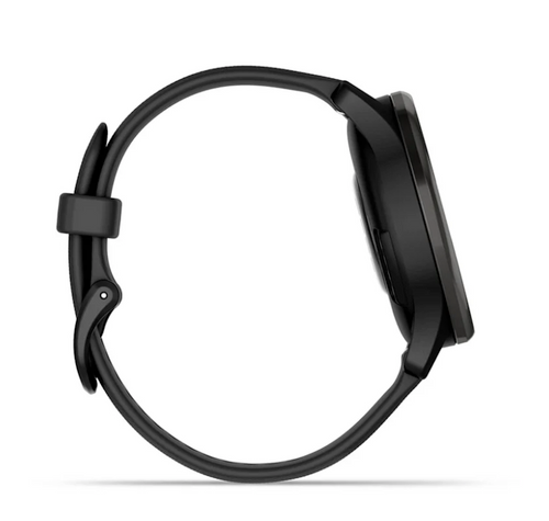 Garmin Vivomove Trend Hybrid Smartwatch - Slate Stainless Steel Bezel with Black Case and Silicone Band