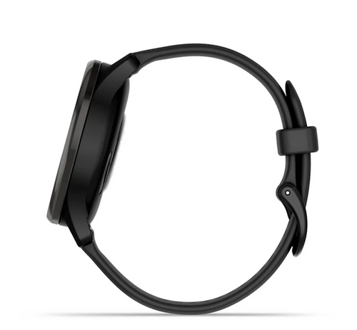 Garmin Vivomove Trend Hybrid Smartwatch - Slate Stainless Steel Bezel with Black Case and Silicone Band