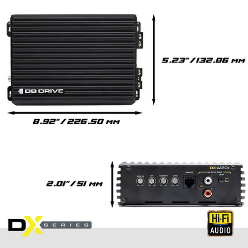 DB Drive DX-A1201 DX Series 1200W RMS Class D Monoblock Car Amplifier