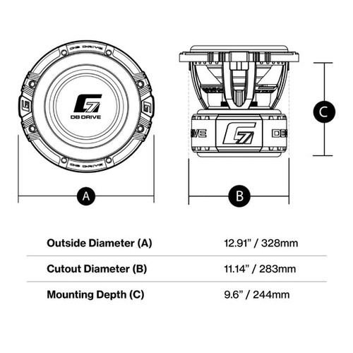 DB Drive G7 12.2 G7 Competition 12" 4000W RMS Car Subwoofer - Dual 2 Ohm