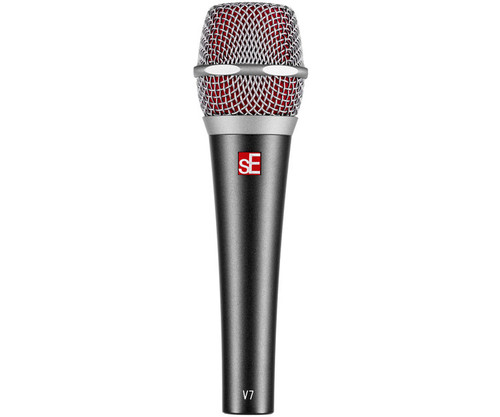SE Electronics V7 Black Studio Grade Handheld Supercardioid Microphone with Shock Mount (Black)