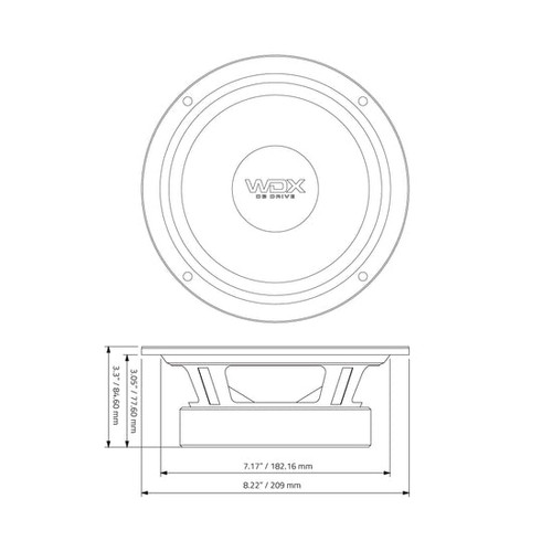 DB Drive WDX7MR8 8" 250W RMS Midrange Speaker - 4 Ohm