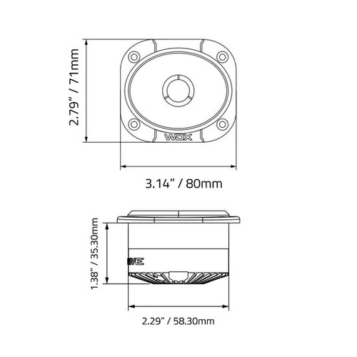 DB Drive WDX7N-TW 1" 125W RMS Titanium Dome Elliptical Mini Tweeter
